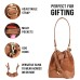 ASHIBO Fashion/Party Handbags For Women Girls Nappa Flat Genuine Leather Crossbody Handbags With Secured Closure Tan