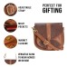 ASHIBO Saddle Bag For Women Girls Croco Embossed Printed Leather & Nappa Genuine Leather With Flap Closure Crossbody Bag Coco Brown