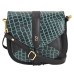 ASHIBO Saddle Bag For Women Girls Croco Embossed Printed Leather & Nappa Genuine Leather With Flap Closure Crossbody Bag Coco Green