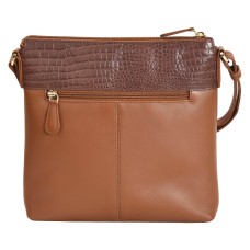 ASHIBO Sling Bag For Women Girls Croco Embossed Printed Leather & Nappa Genuine Leather With Keyring Holder Crossbody Bag  Coco Brown