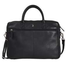 ASHIBO Sleek, Light Weight 13''/15'' Laptop Bag, Minimalistic Executive Bag For Men Women DDDM Genuine Leather Briefcase Black