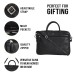 ASHIBO Sleek, Light Weight 13''/15'' Laptop Bag, Minimalistic Executive Bag For Men Women DDDM Genuine Leather Briefcase Black