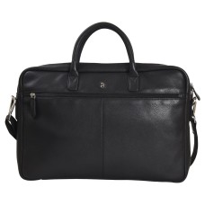 ASHIBO Sleek, Light Weight 13''/15'' Laptop Bag, Minimalistic Executive Bag For Men Women DDDM Genuine Leather Briefcase Black