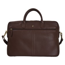 ASHIBO Sleek, Light Weight 13''/15'' Laptop Bag, Minimalistic Executive Bag For Men Women DDDM Genuine Leather Briefcase Brown
