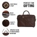 ASHIBO Sleek, Light Weight 13''/15'' Laptop Bag, Minimalistic Executive Bag For Men Women DDDM Genuine Leather Briefcase Brown