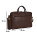 ASHIBO Sleek, Light Weight 13''/15'' Laptop Bag, Minimalistic Executive Bag For Men Women DDDM Genuine Leather Briefcase Brown