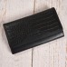 ASHIBO Continental Clutch Wallet For Women Croco Embossed Printed Leather & Nappa Genuine Leather With ID Windows RFID Blocking Technology with Zippered Pocket Multi Card Case Slots Coco Black