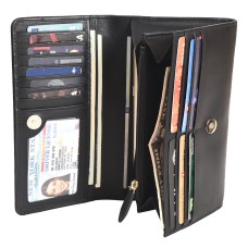 ASHIBO Continental Clutch Wallet For Women Croco Embossed Printed Leather & Nappa Genuine Leather With ID Windows RFID Blocking Technology with Zippered Pocket Multi Card Case Slots Coco Coco Burgundy