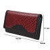 ASHIBO Continental Clutch Wallet For Women Croco Embossed Printed Leather & Nappa Genuine Leather With ID Windows RFID Blocking Technology with Zippered Pocket Multi Card Case Slots Coco Coco Burgundy
