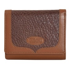 ASHIBO Trifold Wallet for Womens Croco Embossed Printed Leather & Nappa Genuine Leather with ID Windows Bill Compartments for Multipurpose Use Durable Purse Card Slots Slip pockets Coco Brown
