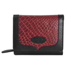 ASHIBO Trifold Wallet for Womens Croco Embossed Printed Leather & Nappa Genuine Leather with ID Windows Bill Compartments for Multipurpose Use Durable Purse Card Slots Slip pockets Coco Burgundy