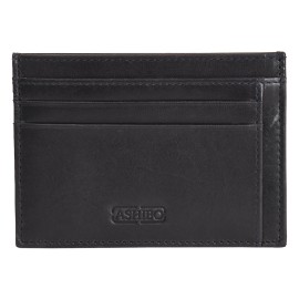 ASHIBO Card Holder For Men Women Credit Card & Business Multi Card Case Waxed Vegetable Tanned Finished Genuine Leather Coin Purse Blue