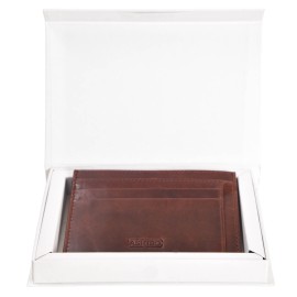 ASHIBO Card Holder For Men Women Credit Card & Business Multi Card Case Waxed Vegetable Tanned Finished Genuine Leather Coin Purse Brown