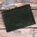 ASHIBO Card Holder For Men Women Credit Card & Business Multi Card Case Waxed Vegetable Tanned Finished Genuine Leather Coin Purse Green