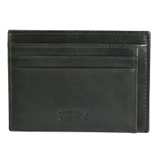 ASHIBO Card Holder For Men Women Credit Card & Business Multi Card Case Waxed Vegetable Tanned Finished Genuine Leather Coin Purse Green
