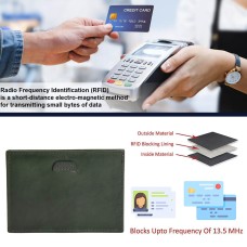 ASHIBO Card Holder For Men Women Credit Card & Business Multi Card Case Waxed Vegetable Tanned Finished Genuine Leather Coin Purse Green
