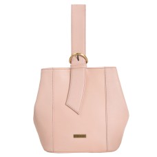 ASHIBO Party Wrist bag For Womens Nappa Flat Genuine Leather with Dual Secure Magnetic & Buckel Closure & Makeup Mirror Pink