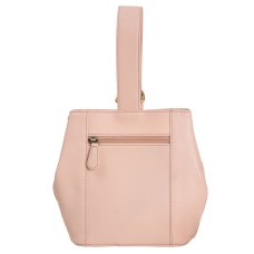 ASHIBO Party Wrist bag For Womens Nappa Flat Genuine Leather with Dual Secure Magnetic & Buckel Closure & Makeup Mirror Pink