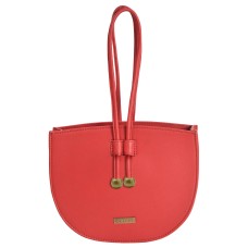 ASHIBO Fashion/Party Wrist Bag For Womens Nappa Flat Genuine Leather With Wrist Handle, Adjustable Strap & Makeup Mirror Red