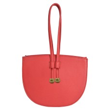 ASHIBO Fashion/Party Wrist Bag For Womens Nappa Flat Genuine Leather With Wrist Handle, Adjustable Strap & Makeup Mirror Red