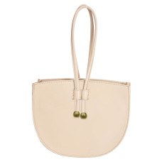 ASHIBO Fashion/Party Wrist Bag For Womens Nappa Flat Genuine Leather With Wrist Handle, Adjustable Strap & Makeup Mirror Snow White