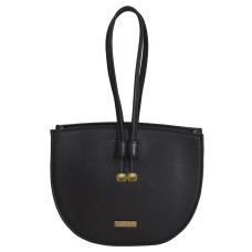 ASHIBO Fashion/Party Wrist Bag For Womens Nappa Flat Genuine Leather With Wrist Handle, Adjustable Strap & Makeup Mirror Black