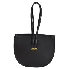 ASHIBO Fashion/Party Wrist Bag For Womens Nappa Flat Genuine Leather With Wrist Handle, Adjustable Strap & Makeup Mirror Black