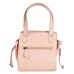 ASHIBO Fashion Drawstring Handbag For Womens Nappa Flat Genuine Leather With Zipperd Pocket Closure & Makeup Mirror Pink
