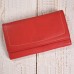 ASHIBO Continental Clutch Wallet For Women Nappa Flat Genuine Leather With RFID Blocking Technology Multi CardCase with Zippered Pocket Red