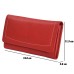 ASHIBO Continental Clutch Wallet For Women Nappa Flat Genuine Leather With RFID Blocking Technology Multi CardCase with Zippered Pocket Red