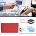 ASHIBO Continental Clutch Wallet For Women Nappa Flat Genuine Leather With RFID Blocking Technology Multi CardCase with Zippered Pocket Red