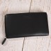 ASHIBO Zip Around Wallet for Womens Nappa Flat Genuine Leather Multi Pockets,Card Slots,Window & Bill Compartment Ideal for Daily Use, Office, Party, Clutch Black