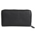ASHIBO Zip Around Wallet for Womens Nappa Flat Genuine Leather Multi Pockets,Card Slots,Window & Bill Compartment Ideal for Daily Use, Office, Party, Clutch Black