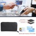 ASHIBO Zip Around Wallet for Womens Nappa Flat Genuine Leather Multi Pockets,Card Slots,Window & Bill Compartment Ideal for Daily Use, Office, Party, Clutch Black