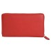 ASHIBO Zip Around Wallet for Womens Nappa Flat Genuine Leather Multi Pockets,Card Slots,Window & Bill Compartment Ideal for Daily Use, Office, Party, Clutch Red