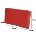 ASHIBO Zip Around Wallet for Womens Nappa Flat Genuine Leather Multi Pockets,Card Slots,Window & Bill Compartment Ideal for Daily Use, Office, Party, Clutch Red