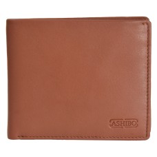 ASHIBO Card Holder For Men Women Credit Card & Business Multi Card Case Waxed Vegetable Tanned Finished Genuine Leather Coin Purse Cognac