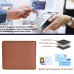 ASHIBO Card Holder For Men Women Credit Card & Business Multi Card Case Waxed Vegetable Tanned Finished Genuine Leather Coin Purse Cognac
