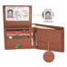 ASHIBO Card Holder For Men Women Credit Card & Business Multi Card Case Waxed Vegetable Tanned Finished Genuine Leather Coin Purse Cognac