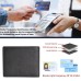 ASHIBO Minimalist Saffiano Bi Fold Wallet For Mens Genuine Leather RFID Blocking Multi Smart Business ID Card & Credit Card Slots Holder Black/Green