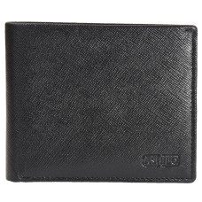 ASHIBO Minimalist Saffiano Bi Fold Wallet For Mens Genuine Leather RFID Blocking Multi Smart Business ID Card & Credit Card Slots Holder Black