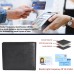 ASHIBO Minimalist Saffiano Bi Fold Wallet For Mens Genuine Leather RFID Blocking Multi Smart Business ID Card & Credit Card Slots Holder Black