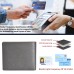 ASHIBO Minimalist Saffiano Bi Fold Wallet For Mens Genuine Leather RFID Blocking Multi Smart Business ID Card & Credit Card Slots Holder Gray