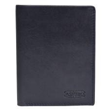 ASHIBO Minimalist Wallet For Men Waxed Vegetable Tanned Finished Genuine Leather With Open And Hidden Card Slots Flip pockets Large Bill Compartment  Blue