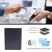 ASHIBO Minimalist Wallet For Men Waxed Vegetable Tanned Finished Genuine Leather With Open And Hidden Card Slots Flip pockets Large Bill Compartment  Blue