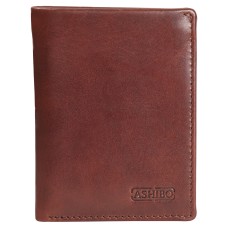 ASHIBO Minimalist Wallet For Men Waxed Vegetable Tanned Finished Genuine Leather With Open And Hidden Card Slots Flip pockets Large Bill Compartment  Brown
