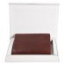 ASHIBO Minimalist Wallet For Men Waxed Vegetable Tanned Finished Genuine Leather With Open And Hidden Card Slots Flip pockets Large Bill Compartment  Brown