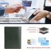 ASHIBO Minimalist Wallet For Men Waxed Vegetable Tanned Finished Genuine Leather With Open And Hidden Card Slots Flip pockets Large Bill Compartment  Green